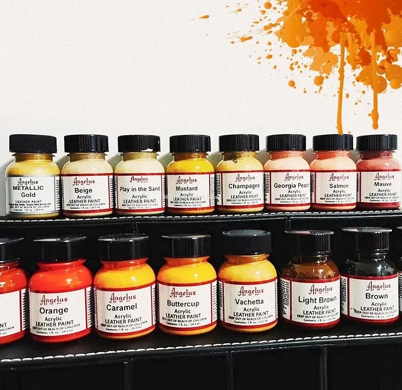Peinture acrylique cuir 28 ml 18 couleurs pour sacs