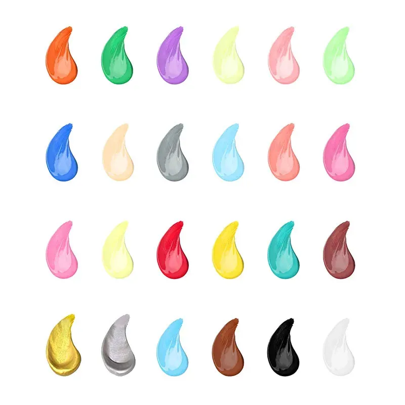 Peinture acrylique cuir 30 ml 24 couleurs pour bricolage