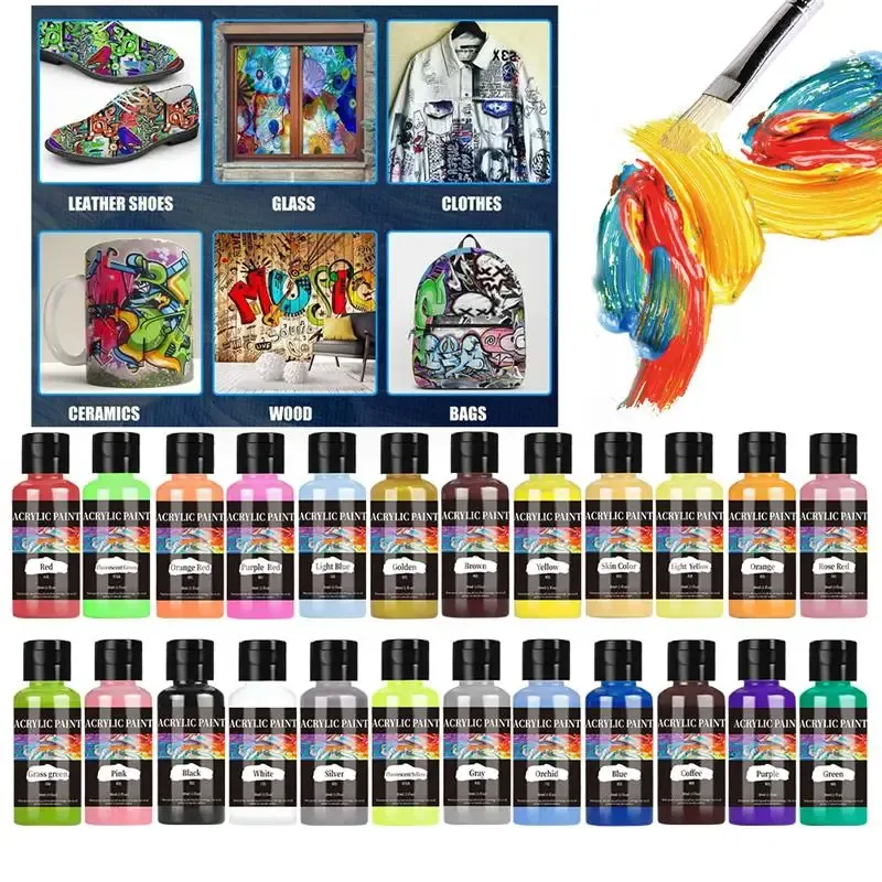 Peinture acrylique cuir 30 ml pour tissu et maroquinerie