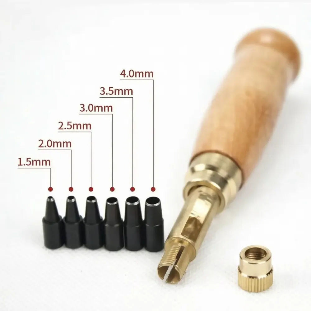 Perforateur automatique rotatif pour cuir et ceintures