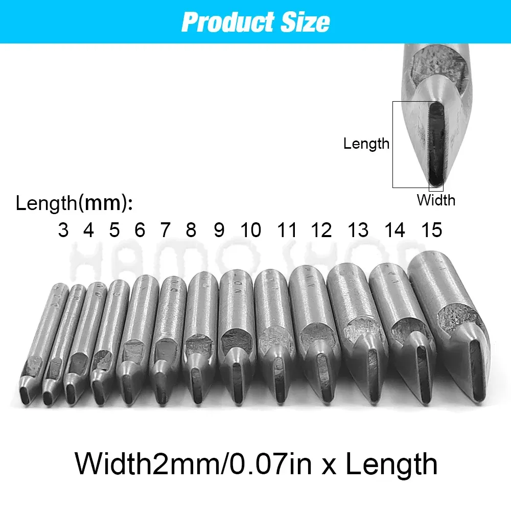Perforateur trous ovales 2 à 24 mm pour cuir