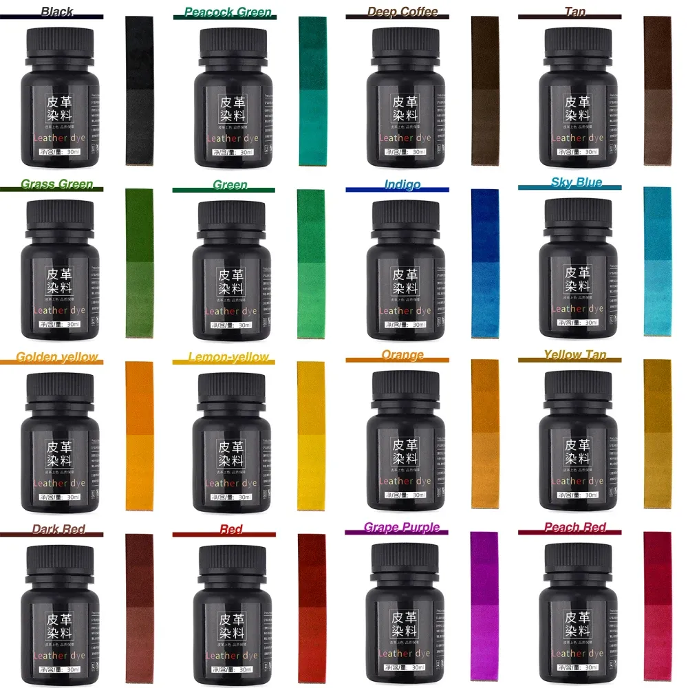 Pigment réparation cuir 30 ml 16 couleurs pour maroquinerie