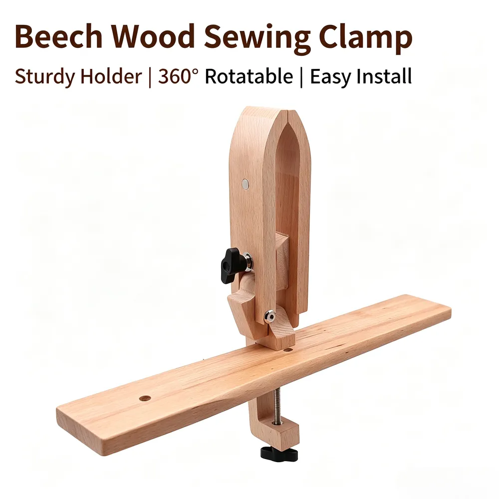 Pince à coudre en bois pliable pour cuir et travaux manuels