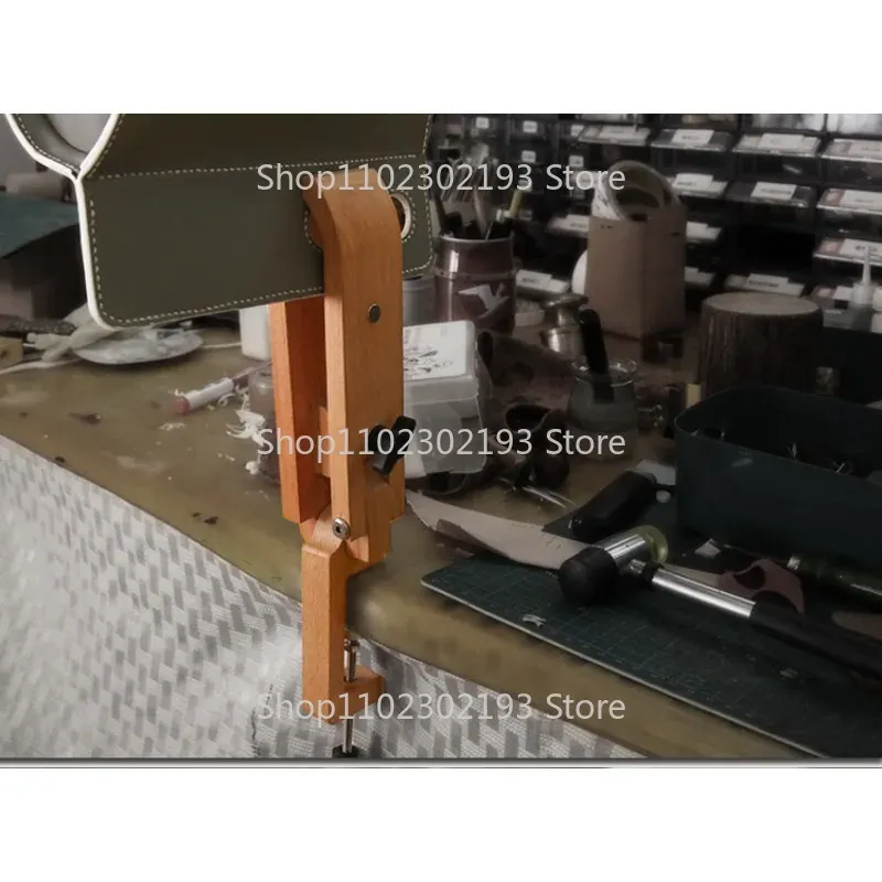 Pince à coudre en bois pliable réglable pour cuir