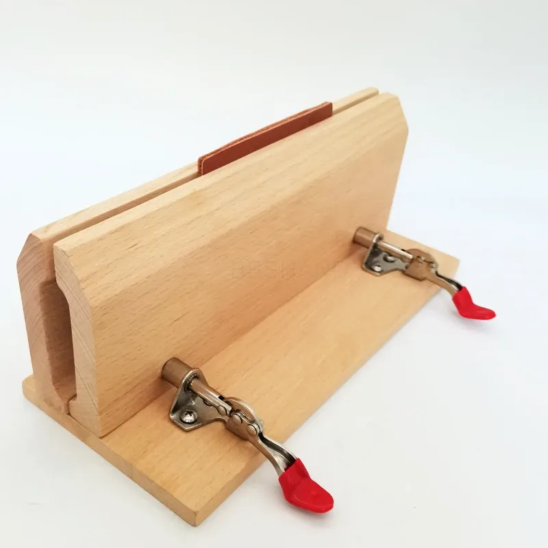 Pince à coudre horizontale en bois pour cuir