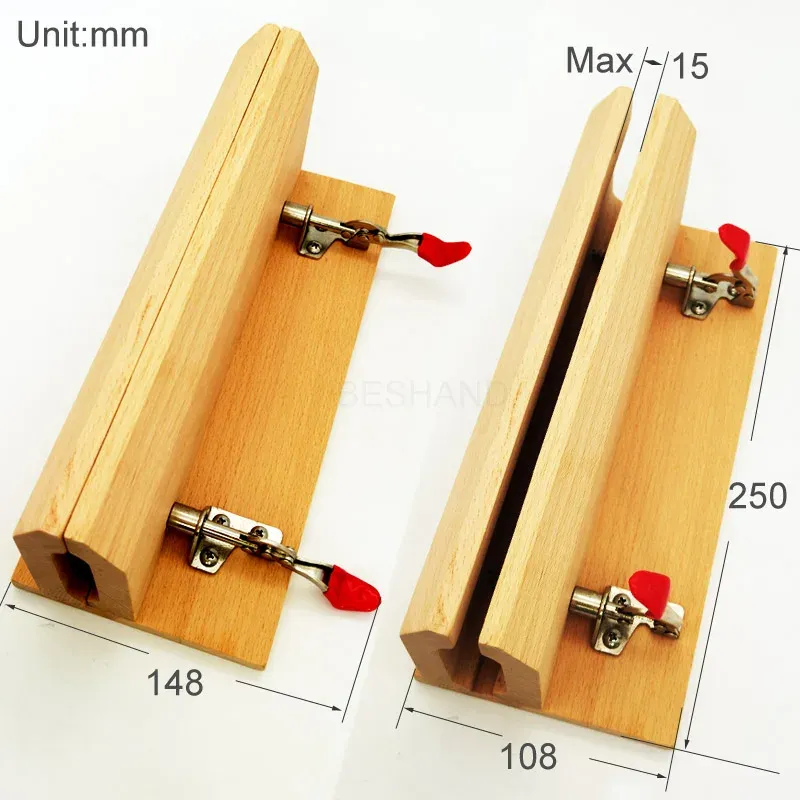 Pince à coudre horizontale en bois pour cuir