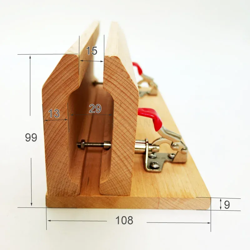 Pince à coudre horizontale en bois pour cuir