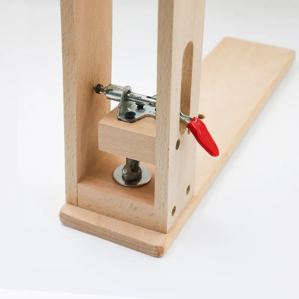 Pince à coudre horizontale en bois pour cuir