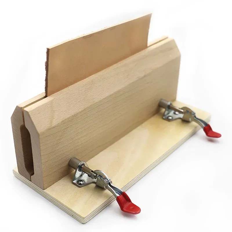 Pince de fixation large en bois pour couture cuir
