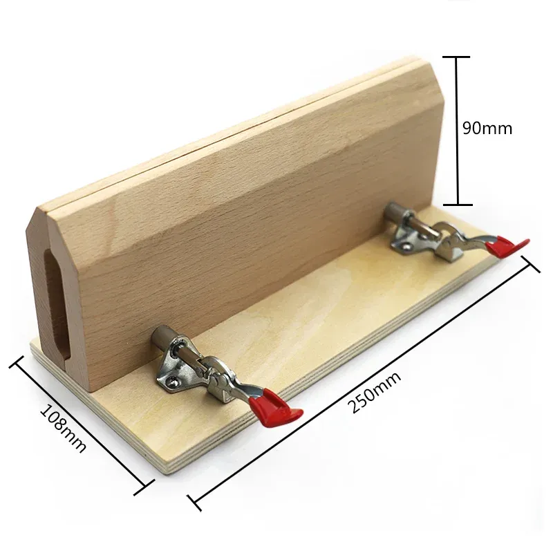 Pince de fixation large en bois pour couture cuir