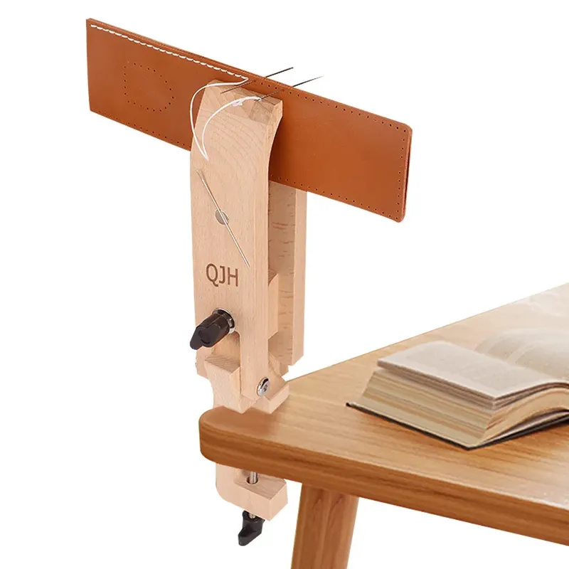 Pince en bois cousue pour cuir, portable et réglable