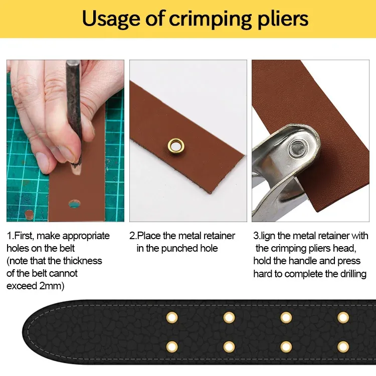 Pince fixation œillets et rivets pour cuir