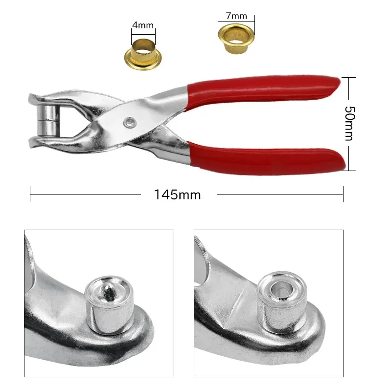 Pince fixation œillets et rivets pour cuir