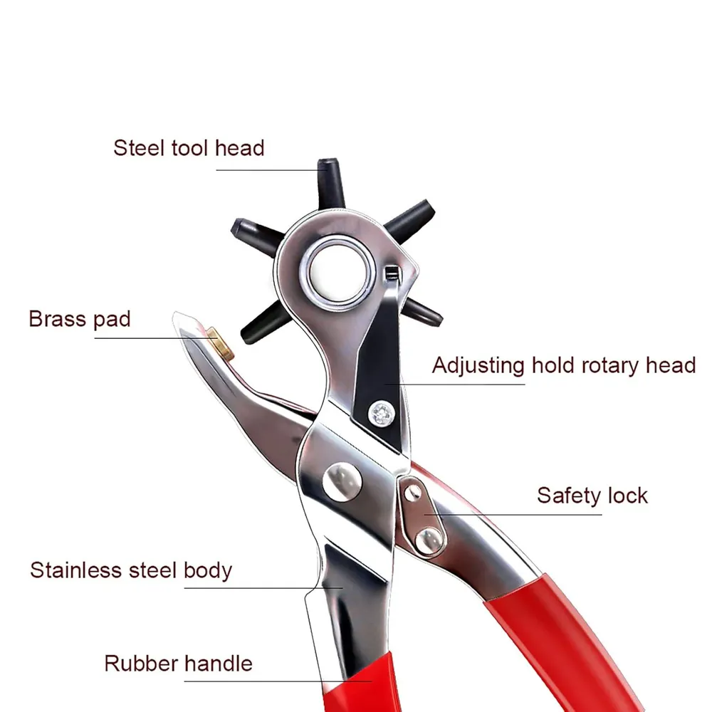 Pince perforatrice cuir acier carbone trous ronds
