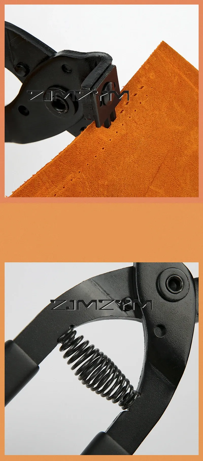 Pince silencieuse 2 ou 4 dents pour cuir, poinçonnage