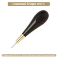 Poinçon couture cuir ébène et laiton, forme diamant – Couleur L-Diamond Awl-1pc
