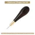 Poinçon couture cuir ébène et laiton, forme diamant – Couleur M-Diamond Awl-1pc