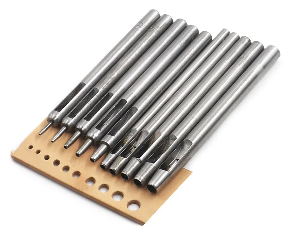 Poinçon cuir rond 0,5 à 5 mm 10 pièces