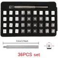 Poinçons alphabet et chiffres 3 à 6 mm pour cuir – Couleur 3mm 36pcs