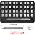 Poinçons alphabet et chiffres 3 à 6 mm pour cuir – Couleur 6mm 36pcs