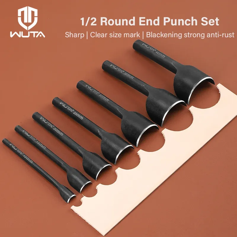 Poinçons cuir demi-ronds 5 à 11 pièces