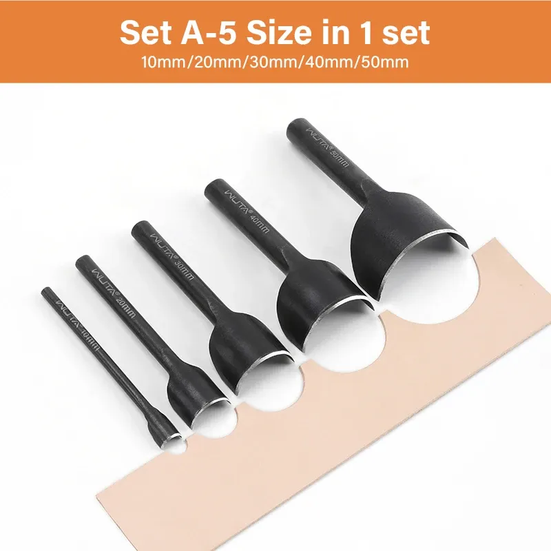Poinçons cuir demi-ronds 5 à 11 pièces