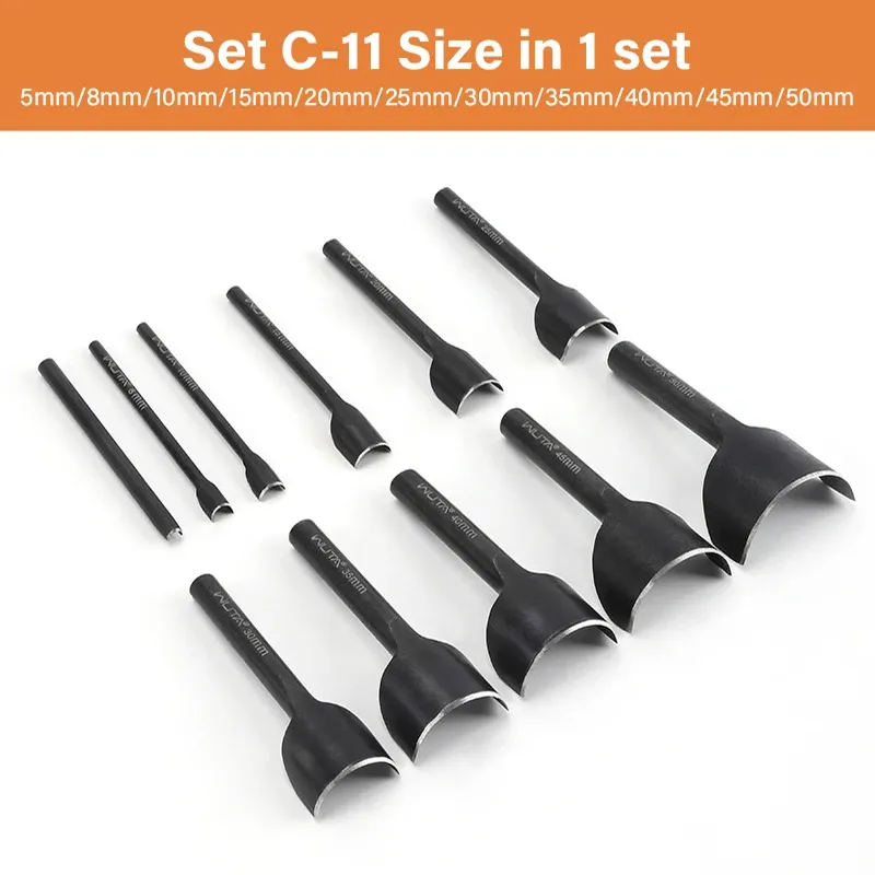 Poinçons cuir demi-ronds 5 à 11 pièces