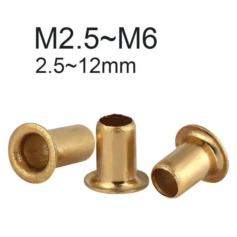 Rivets creux laiton M2,5 à M6 pour maroquinerie