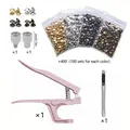 Rivets cuir double capot 8 mm, 400 ensembles et outil – Couleur Pliers plus 400 sets