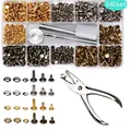 Rivets cuir double capuchon 120 à 480 pièces – Couleur 240pcs With Pliers