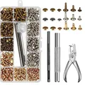 Rivets cuir double capuchon 120 à 480 pièces – Couleur 360pcs With Pliers