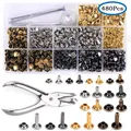 Rivets cuir double capuchon 120 à 480 pièces – Couleur 480pcs With Pliers
