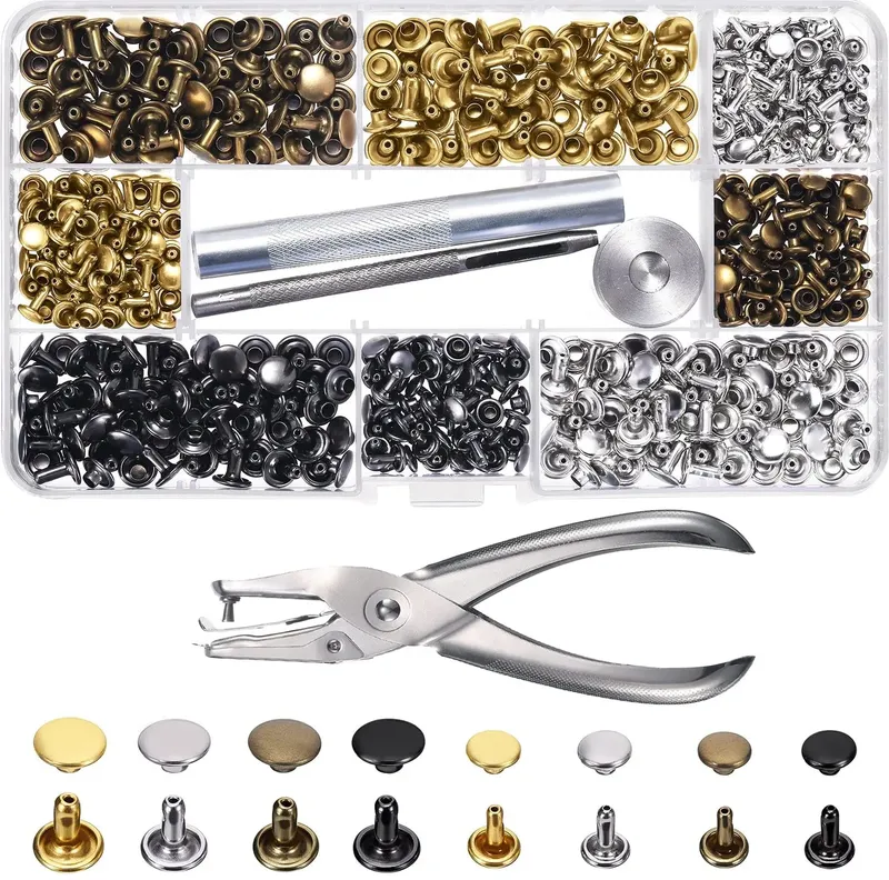 Rivets cuir double capuchon 120 à 480 pièces