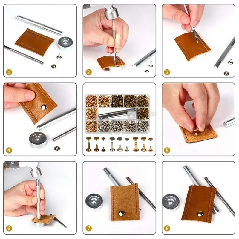 Rivets cuir double capuchon 120 à 480 pièces