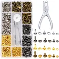 Rivets cuir double capuchon 240 à 480 pièces – Couleur 480pcs With Pliers