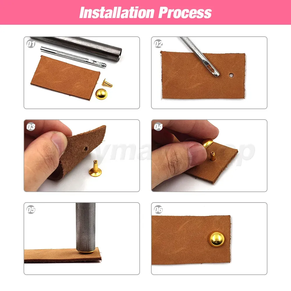 Rivets ronds métal 4 à 12 mm pour maroquinerie