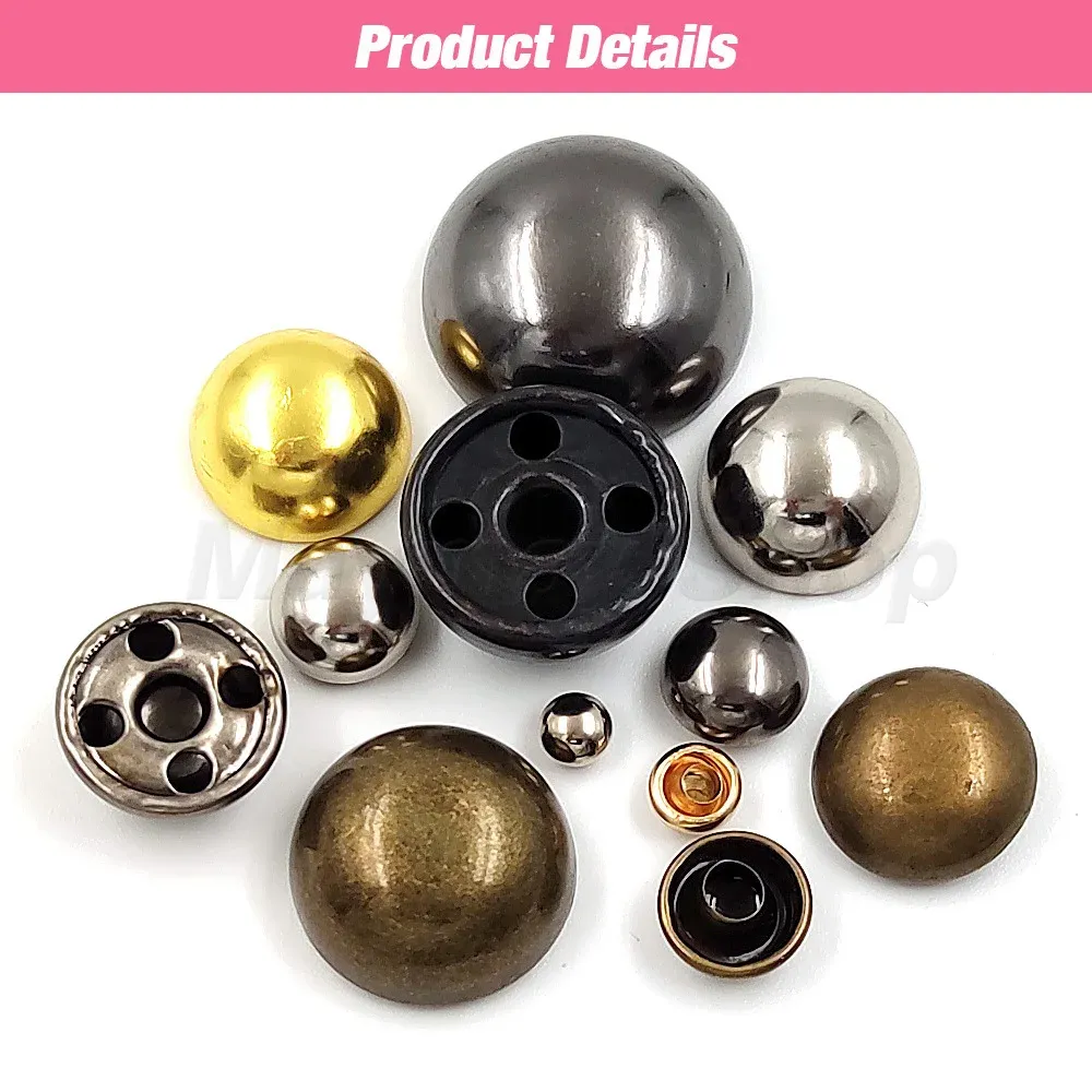 Rivets ronds métal 4 à 12 mm pour maroquinerie