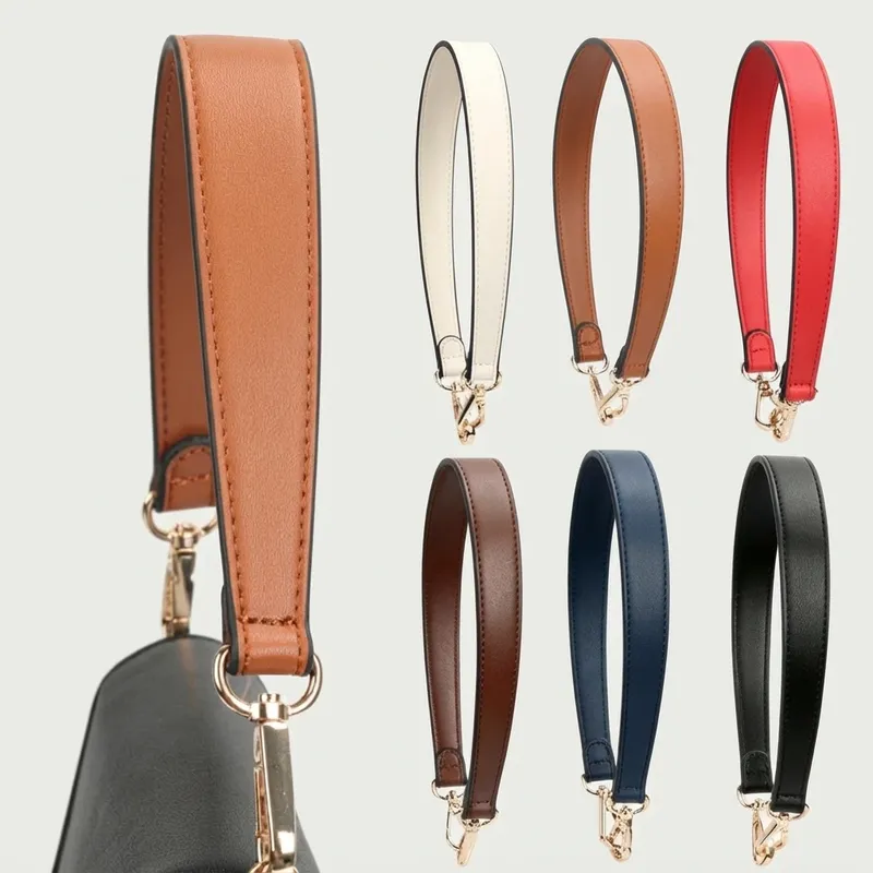 Sangle courte cuir pour sac à main boucle dorée