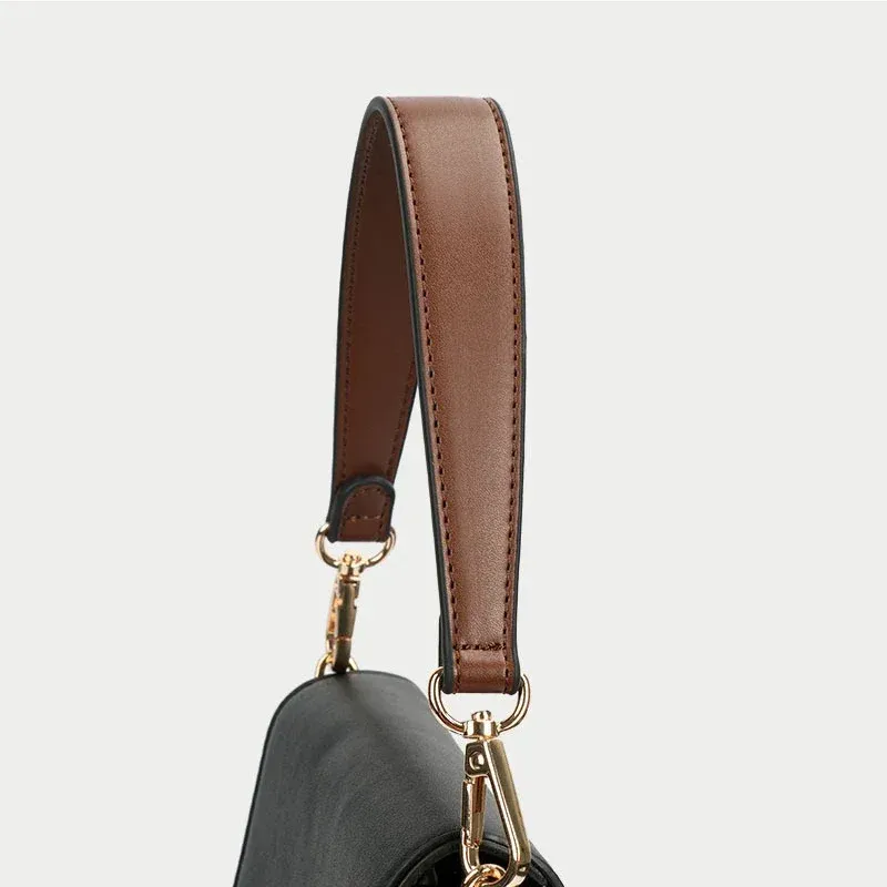 Sangle courte cuir pour sac à main boucle dorée