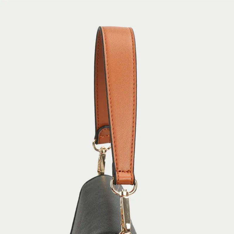Sangle courte cuir pour sac à main boucle dorée