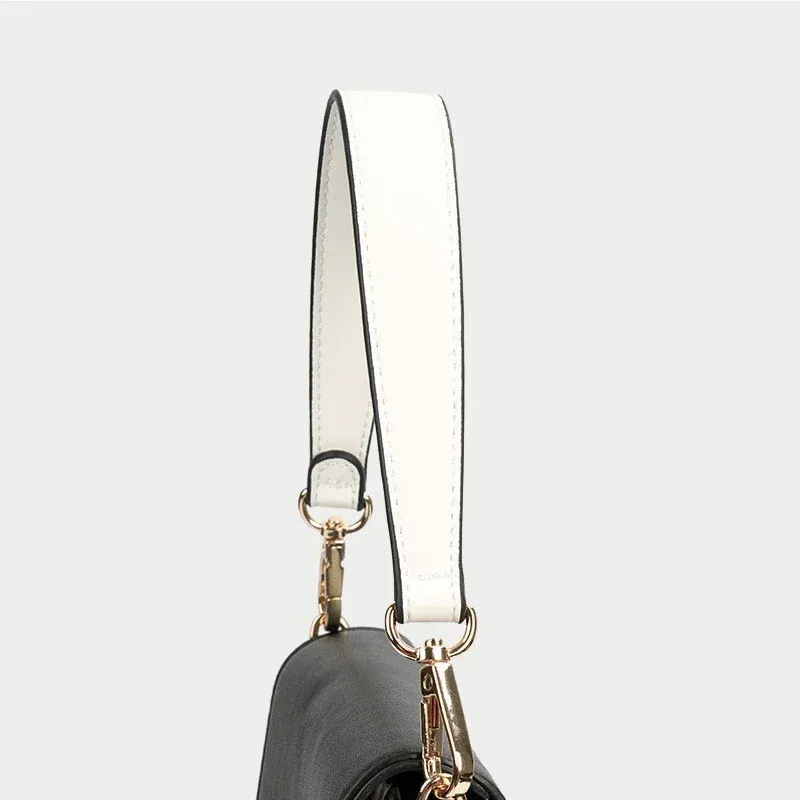 Sangle courte cuir pour sac à main boucle dorée