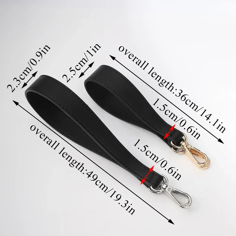 Sangle courte cuir pour sac à main boucle dorée