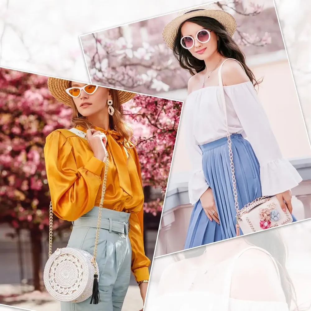 Sangle de sac bandoulière 115 cm en cuir PU et chaîne