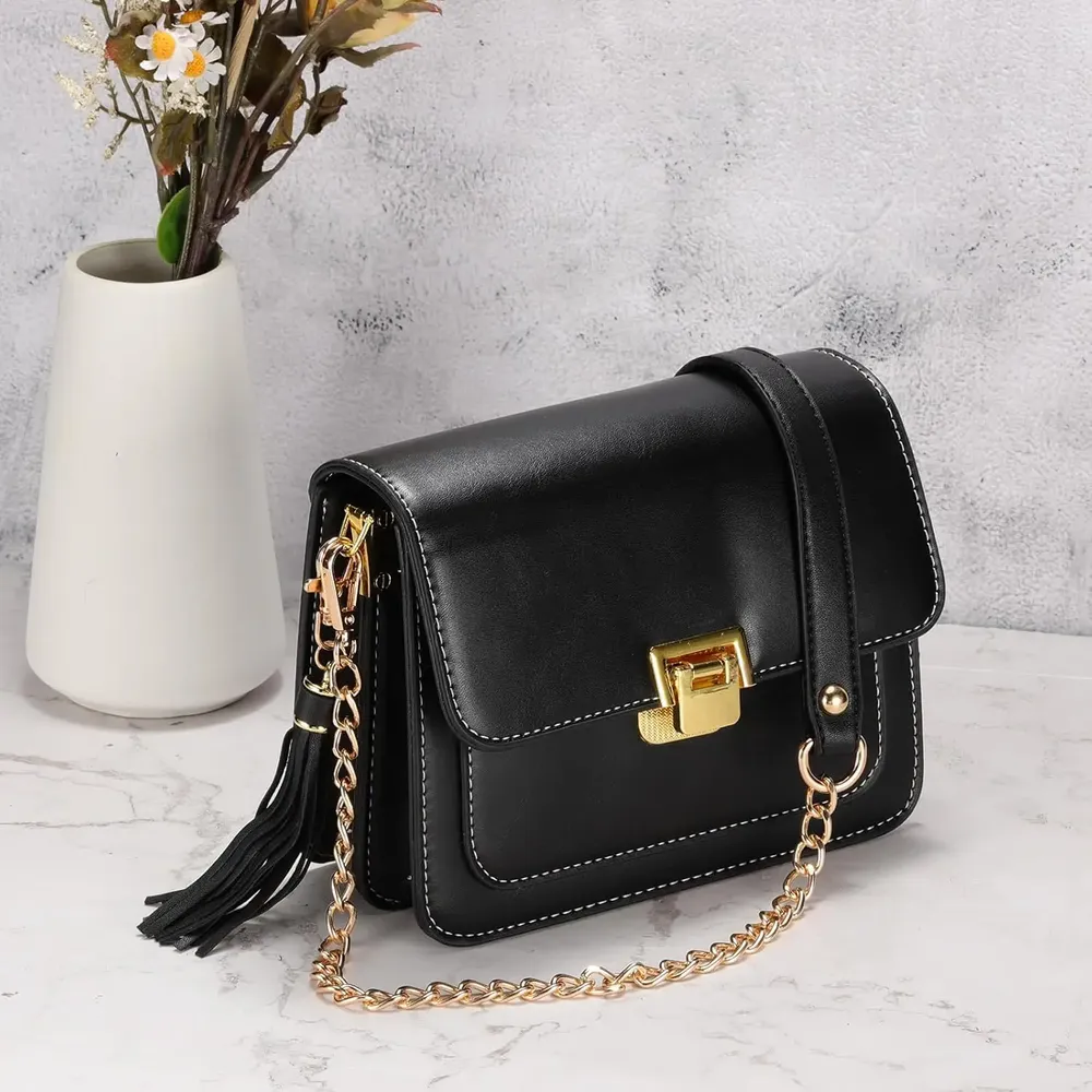 Sangle de sac bandoulière 115 cm en cuir PU et chaîne