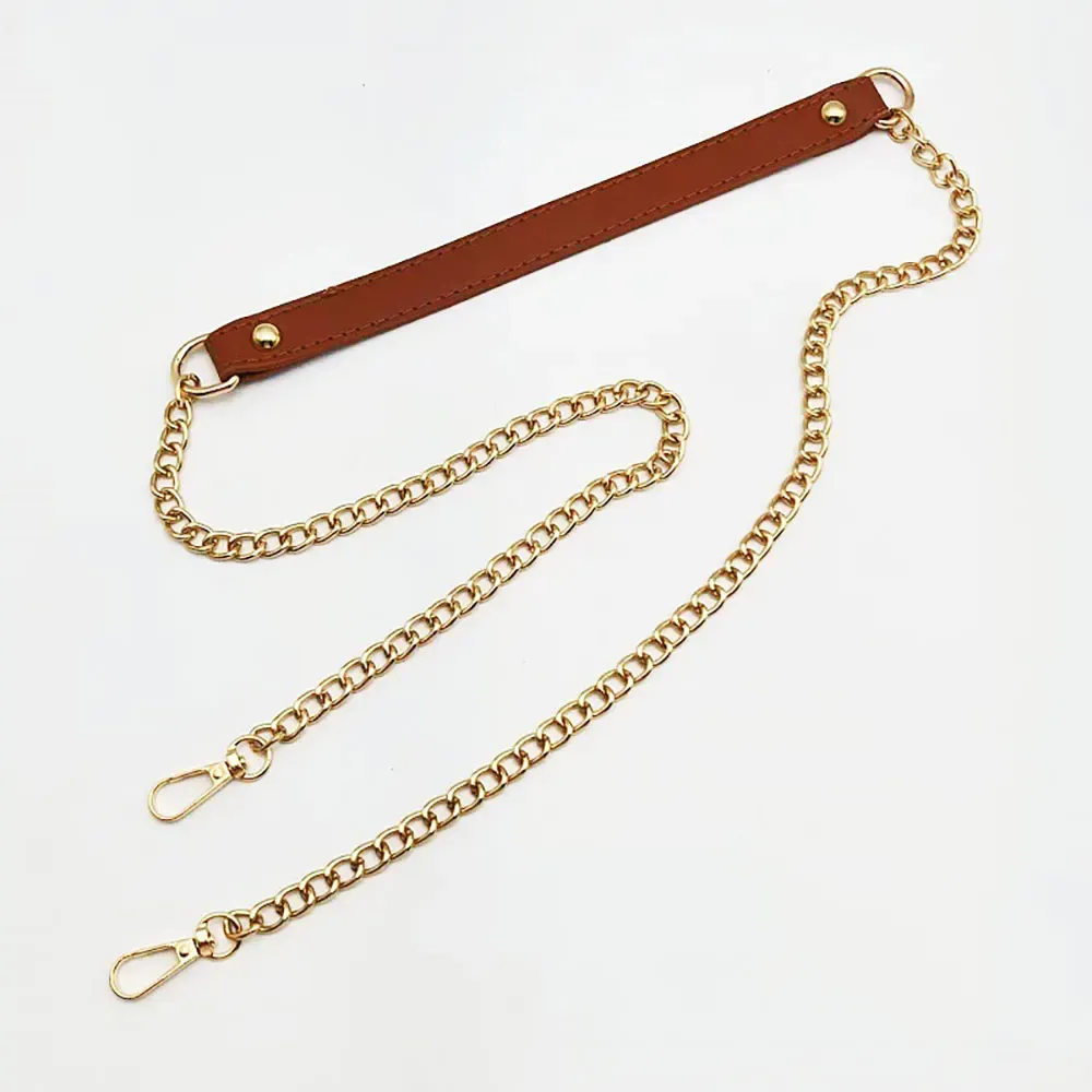 Sangle de sac bandoulière 115 cm en cuir PU et chaîne