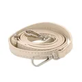 Sangle de sac en cuir réglable 120 cm pour bandoulière – Couleur beige-Silver buckle