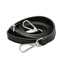 Sangle de sac en cuir réglable 120 cm pour bandoulière – Couleur black-Silver buckle