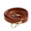 Sangle de sac en cuir réglable 120 cm pour bandoulière – Couleur brown-Gold buckle