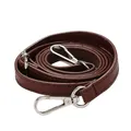 Sangle de sac en cuir réglable 120 cm pour bandoulière – Couleur dark coffee-Silver