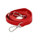 Sangle de sac en cuir réglable 120 cm pour bandoulière – Couleur red-Silver buckle